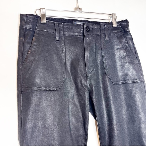 PAIGE | Mayslie Straight Ankle Jeans Black Fog Luxe Coating Revolve - Picture 4 of 7